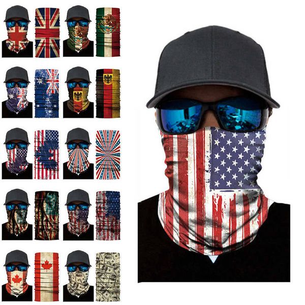 

3d seamless balaclava flag image scarfs bandana outdoors hunting hiking multifunctional headband, Black