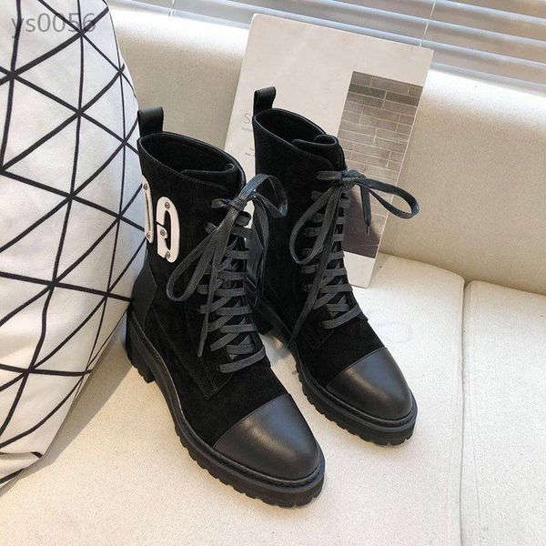 

european women's shoes 2020 autumn new european leather lace-up personality wild thick martin boots motorcycle boots, Black