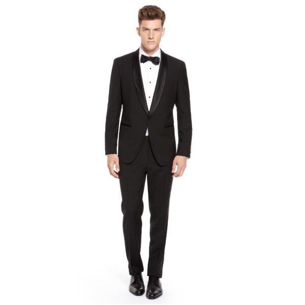 

custom made slim fit groom tuxedos shawl lapel man suit black groomsman men's wedding/prom suits (jacket+pants, White;black