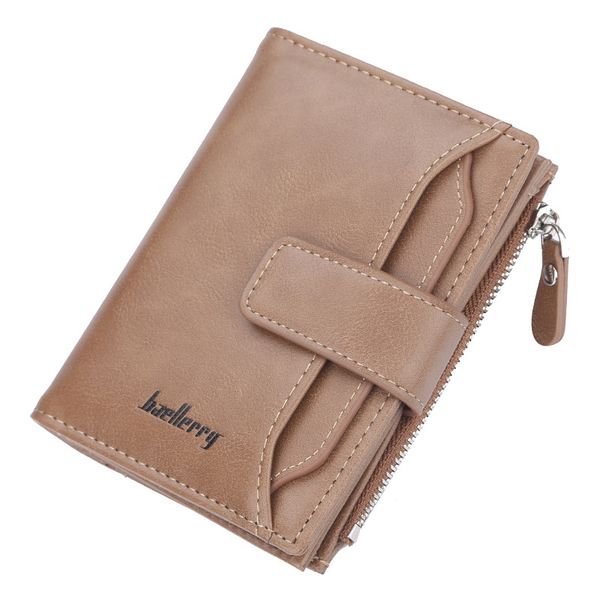 

2019 new men's short korean fashion multi-card zipper wallet large capacity id card pack coin purse, Red;black