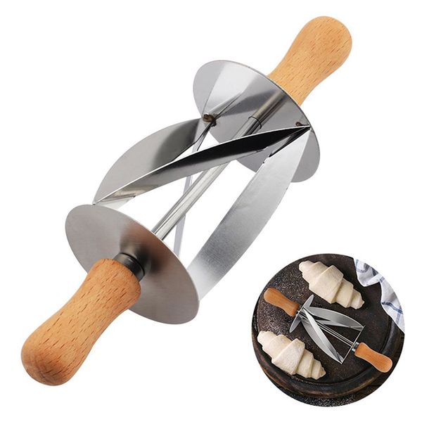 

Dough Pastry Knife Baking Tools Croissant Making Tool Stainless Steel Rolling Cutter for Making Croissant Bread Wheel