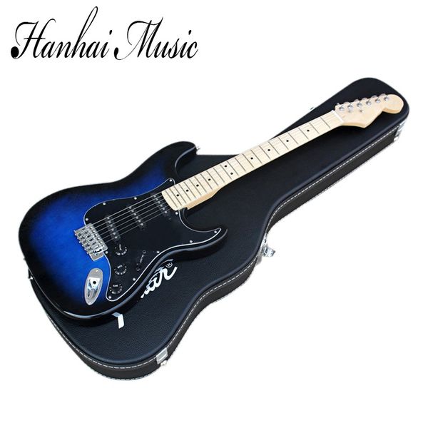 

бесплатная доставка синий электрогитара пикапы, черный пикап, клен гриф, предложение индивидуальные