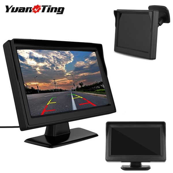 

yuanting 800*480 hd dashboard car monitor 5" tft lcd screen 2ch rca av input for rear front view parking reverse camera ntsc pal