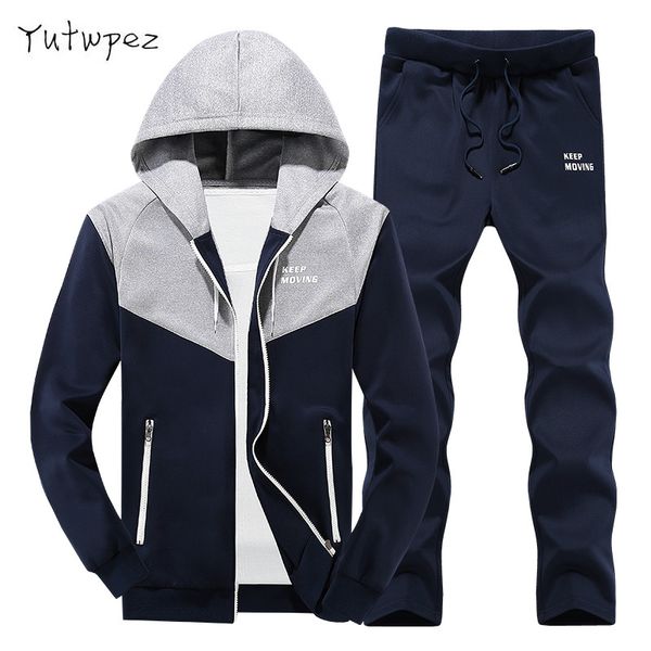 

europe size men's fashion tracksuits sportswear sets men hoodies+pants casual suits chandal hombre completo moletom masculino, Gray