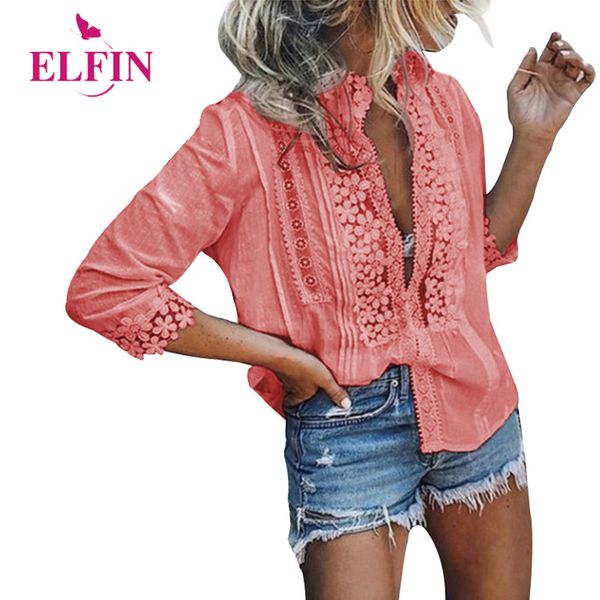 

plus size women blouse shirt beach long sleeve lace blusas femininas solid spring womens and blouses boho 2019 sj1913r, White