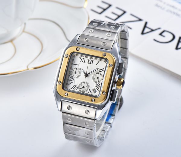 

2019 3a brand new men's watch gentlemen's luxury watch women's fashion watch precision steel square dial women's relogio, Slivery;brown
