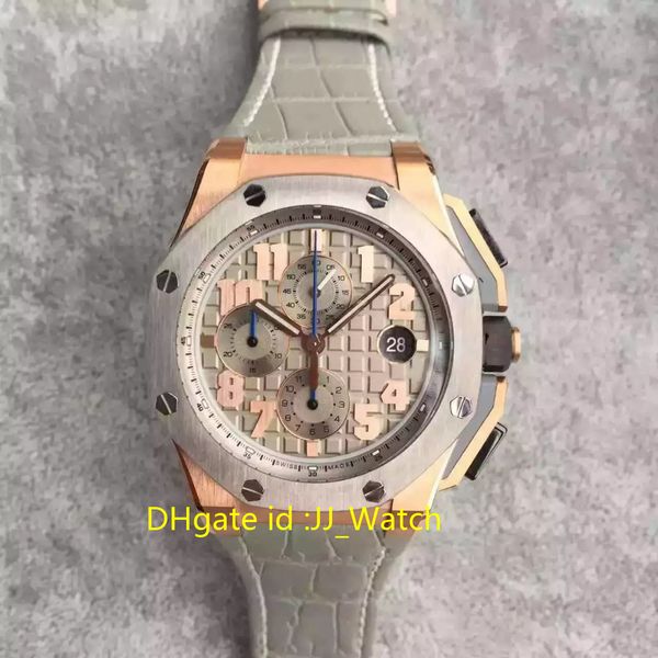 

sport luxury mens watch super limited edition cal.3126 automatic wristwatch rose gold stainless steel diameter 44mm with two straps, Slivery;brown