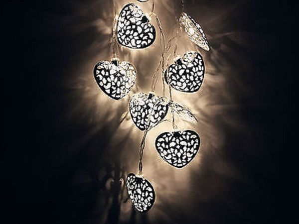 

fairy string light metal heart shaped curtain lamp party wedding outdoor decor