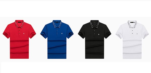 

medusa italian brand polo mens designer t-shirt luxury fashion business polo classic casual polo fashion simple t-shirt wild sports t-shirt, White;black