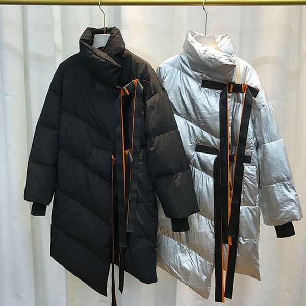 

2018 новых зимняя куртка женщины толстые теплое parka белой утка вниз пальто куртки плюс размер сыпучего капюшона женщина пальто и пиджаки, Black