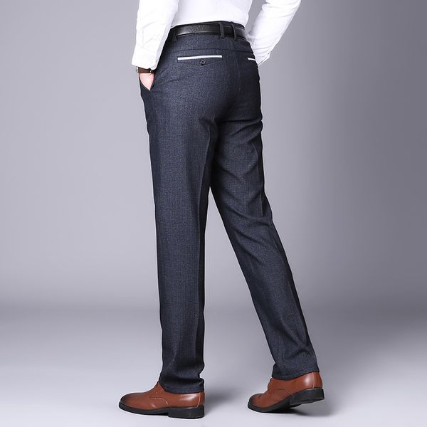 

high-waisted middle-aged casual small suit pants men's slim fit drape casual pants business straight-cut breathable classic larg, Blue