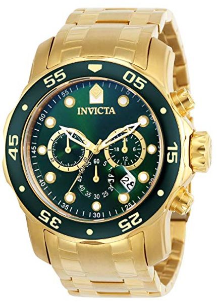 

мужские invicta pro diver scuba 18kt позолоченные хронограф зеленый 48мм vd53 кварцевый хронограф часы новые, Slivery;brown