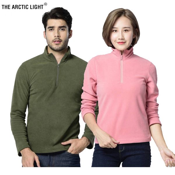 

the arctic light men women's winter fleece soft shell jacket outdoor sports coats hiking camping skiing trekking male female, Blue;black