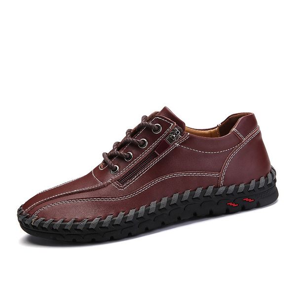 

genuine leather men shoes casual sneakers big size 38-50 man lace up moccasins 4 colors black brown blue orange