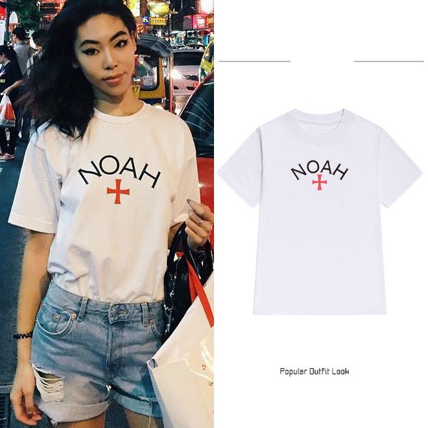 

new fashion women t-shirt short sleeve keep on noah+ word print female t-shirt 2019 summer casual ladies tee, White