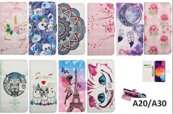 

3d kull flower wallet leather ca e for am ung galaxy 10e a20 a30 a10 a40 a50 a70 m10 m20 m30 huawei y6 2019 owl tiger mandala kin cover