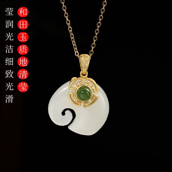 

choker necklace cluci cage pendants doodle ancient gold, 925 necklace elephant with jin zhengpin natural hetian pendant jewelry, Blue;slivery
