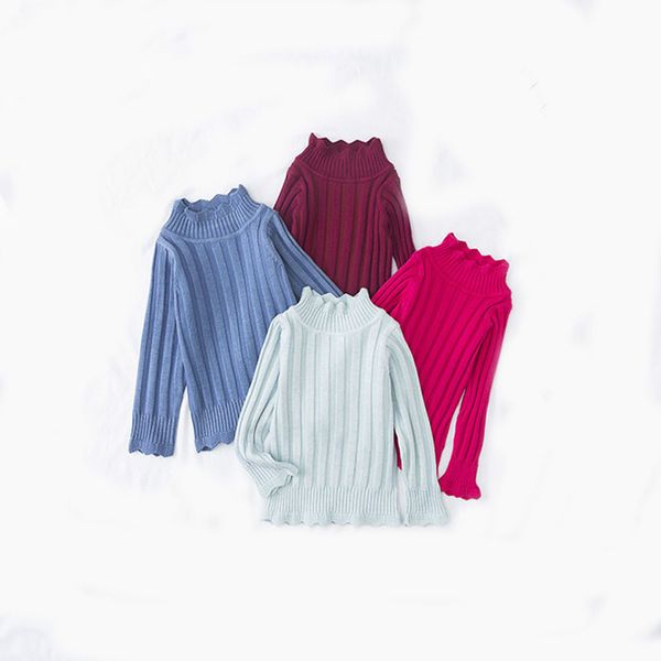 

girls sweaters solid candy color boys cardigan autumn new knitted baby girls pit ribbed sweater kids clothing pullover, Blue