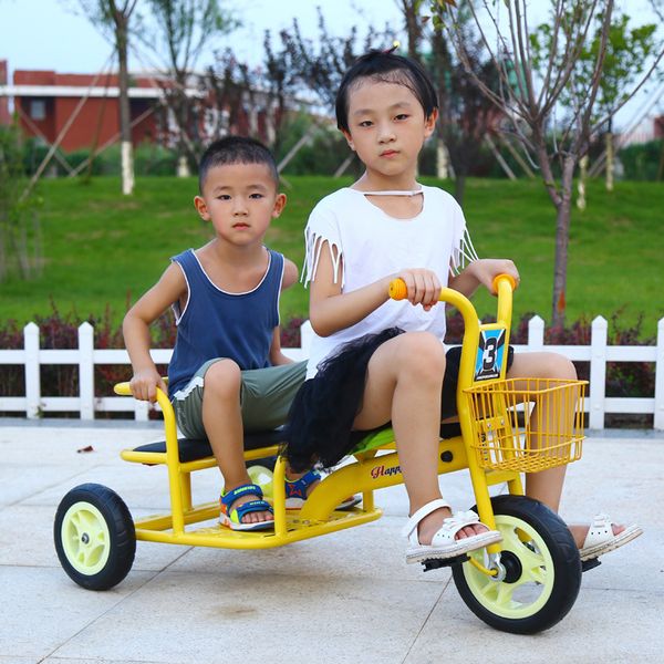 

2019 new large children's bicycle twin baby stroller baby tricycle double seat pram kids bike double umbrella stroller 2-8y