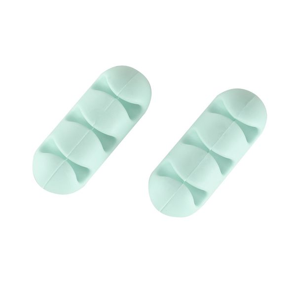 

2pcs holes usb cable organizer wire winder headphone earphone holder mouse cord silicone clip phone line deskmanagement