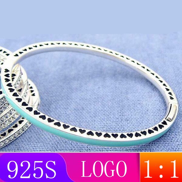 

лмзс [оптовые] s925 sterling silver 2019 winter новые 1: 1 зеленый эмаль браслет браслет мода lady подарки diy оригинальные украшения, Black