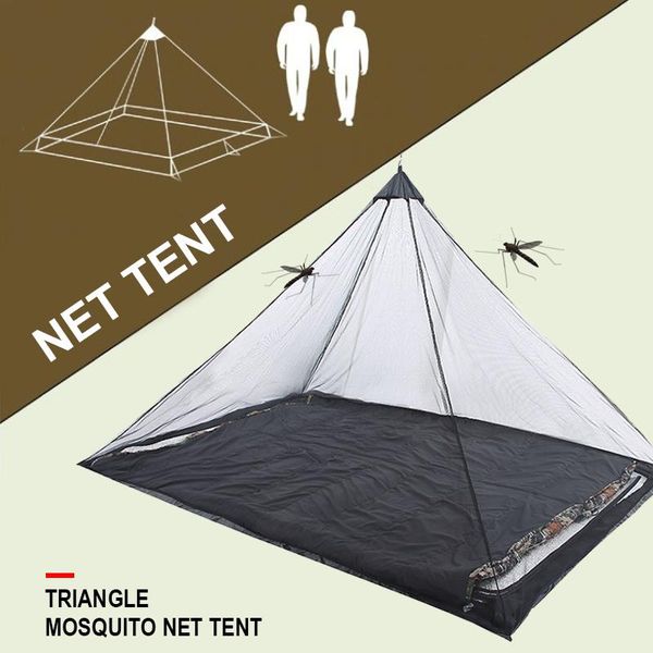 

tent mosquito net hanging camping tents outdoors travel 2 colors shelters survival kit pyramid tent screen