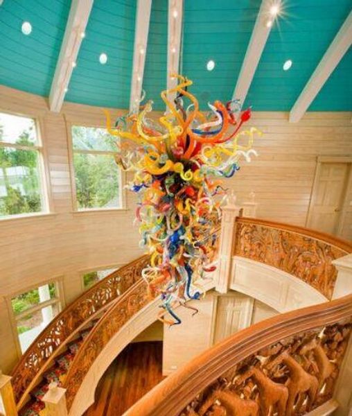 

multi color lamps american pride chandelier tiffany colored large splendor hand blown glass art hanging pendant chandeliers