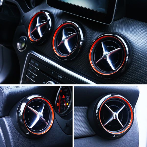 

double color car air condition air vent outlet ring cover trim decoration for a w176 gla x156 cla c117 class