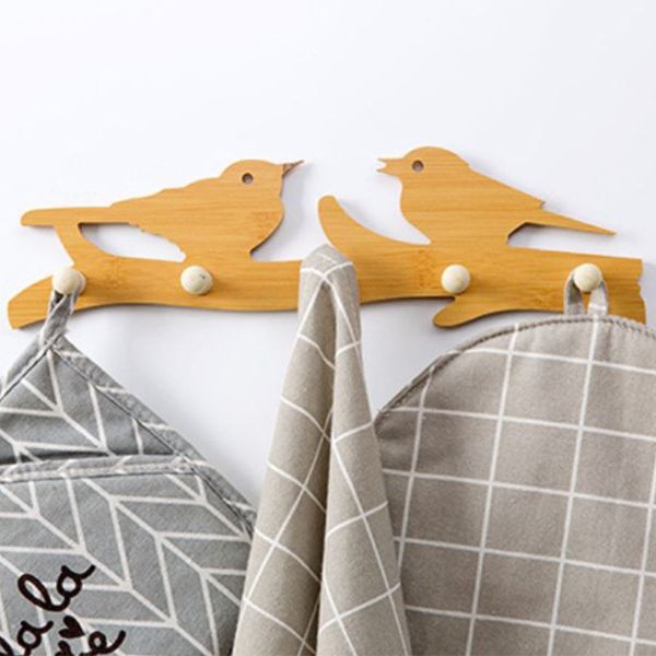 

little bird animal self adhesive clothing display racks hook coat hanger cap room decor show wall bag keys sticky holder @q