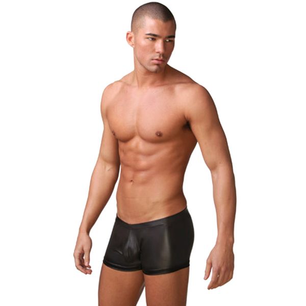 

shorts trunks pant nightwear underwear black color men faux leather boxer