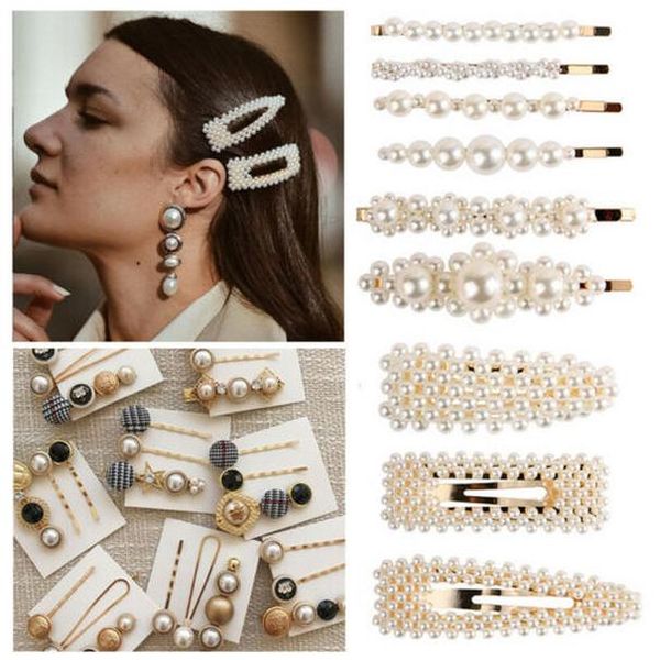 

горячие продажи зажим перлы волос hairband гребень заколка заколка заколка головной убор 2019 женская мода pearl аксессуары для волос wyzuj, Black