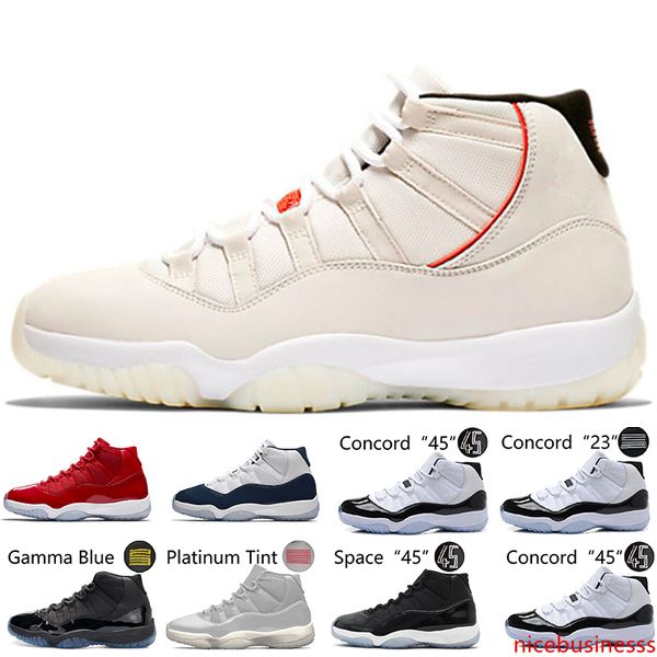 

11 11s xi platinum tint men basketball shoes cap and gown prom night gym red bred barons concord 45 cool grey mens sports sneakers designer