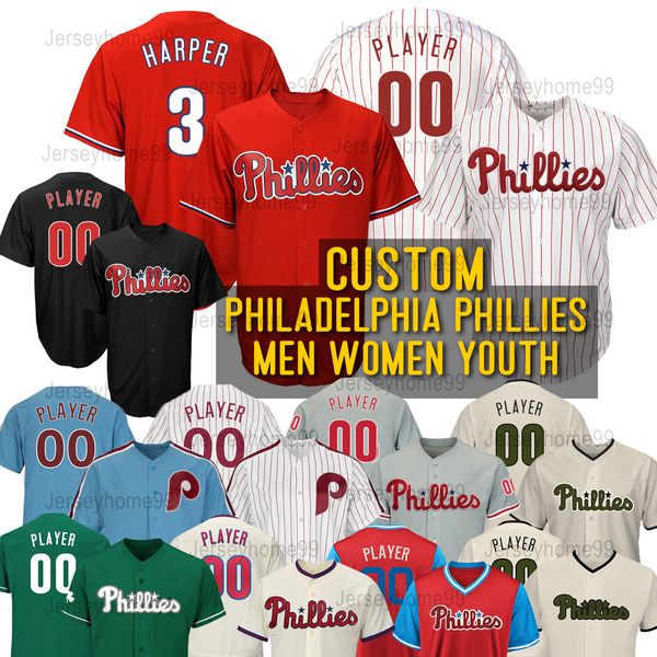

Cu tom ba eball jer ey 3 bryce harper man women youth kid philadelphia new phillie jer ey red grey green white cool ba eball jer ey