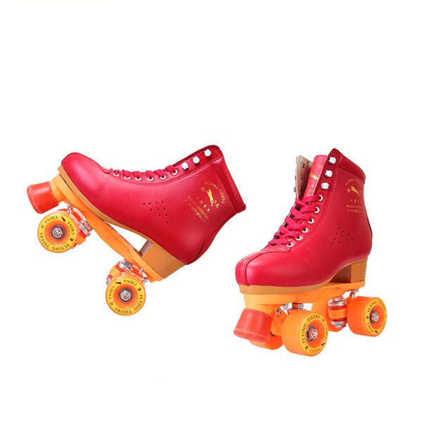 

children parenting two line roller skating shoes double row skates kids 4 pu wheels high grade genuine leather ib62