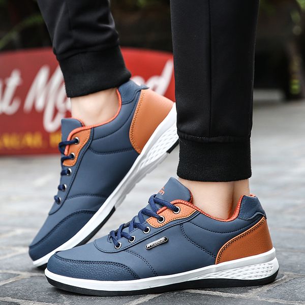 

trend new classic men shoes business casual shoes comfortable breathable men vulcanize size 39-44, Black