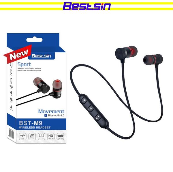 

in wireless bluetooth headphones m9 magnet wireless earphone auriculares bluetooth headset for cell phone iphone x xiaomi sport music