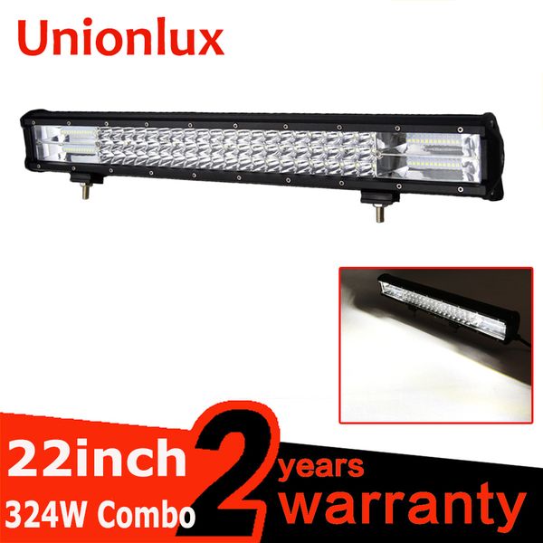 

23inch 7d 324w 3-row led light bar offroad led bar combo beam work light for truck suv atv 4x4 4wd 12v 24v work lamp
