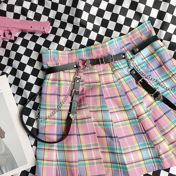 

ulzzang harajuku new punk black chain casual belts belts & accessories up fashion belt feminine japanese sweet metal gothic love belts, Black;brown