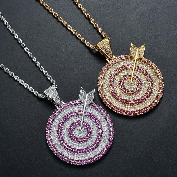 

bling bling men hip hop jewelry target arrow pendants rapper necklace cn177, Silver
