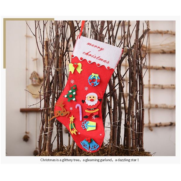 

diy non-woven christmas santa claus socks pendant decoration stocking gift bag
