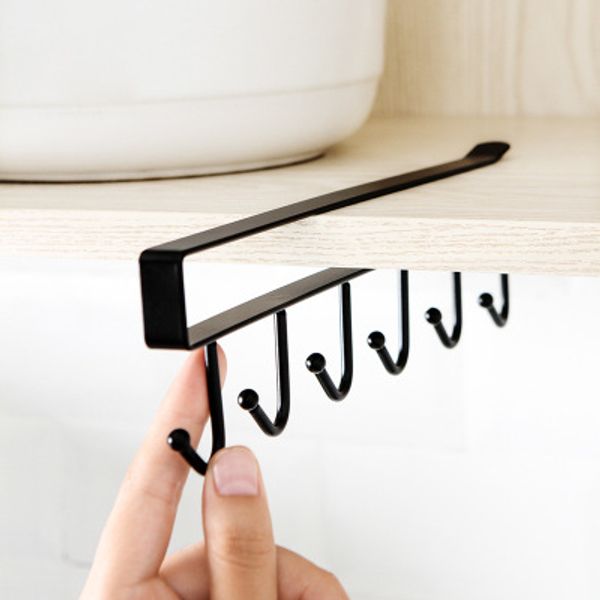 

wrought iron cabinet storage rack rack wardrobe thickening organizing kitchen no trace no nail 6 even hook