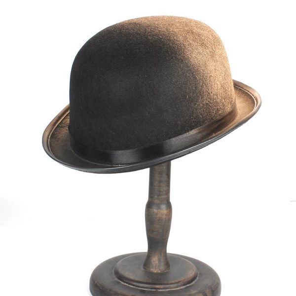 

women men gold steampunk bowler hat er hats fedora cosplay magician billycock groom hat size 58cm, Blue;gray