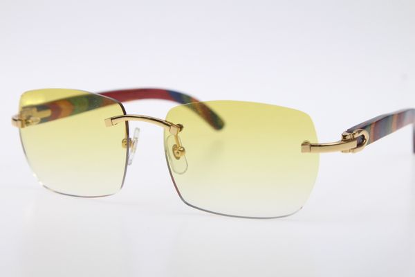 

2019 new style peacock wood sunglasses rimless 8200905 glasses wood sunglasses cat eye with box brown lens, White;black