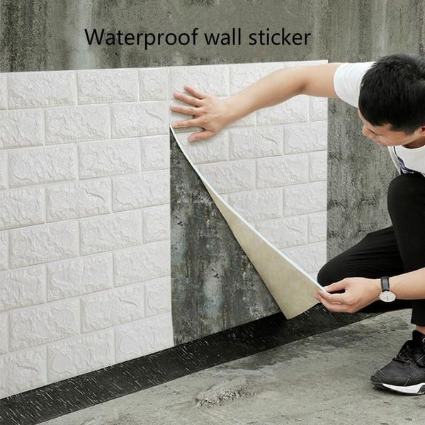 

3d brick wall sticker diy self-adhesive decor foam waterproof covering wallpaper for kids room kitchen stickers