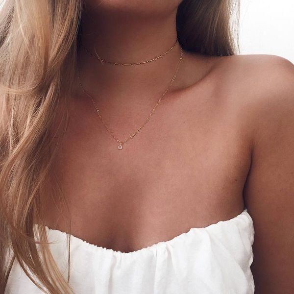 

the new fashion street clip decoration metal rod manual chain multi-layer necklace chain xl 784, Silver
