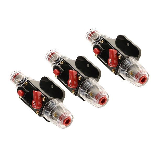 

3x waterproof solar system car inline circuit breaker reset fuse 100a 12v