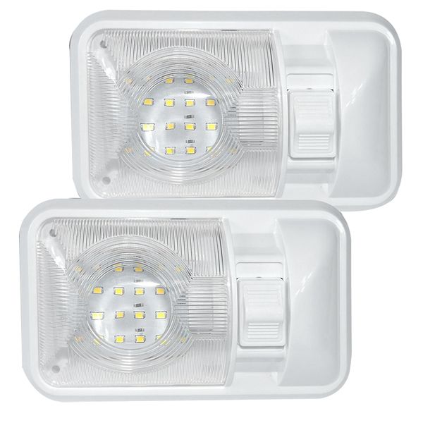 

2 pack 12v led rv ceiling dome light rv interior lighting for trailer camper with switch, single dome 280lm