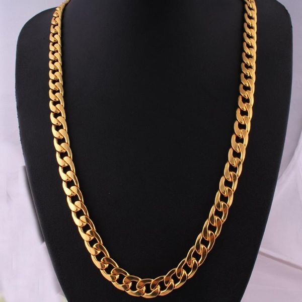 

punk hip-hop cuban link gold chain rapper men necklaces street fashion popular metal alloy long chain decorative jewelry present, Silver