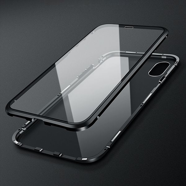 

luxury 360 full body protective magnetic transparent cover for iphone xs max x 8 7 8plus iphone-7-8-x cover case glass armor
