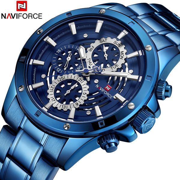 

2018 watch men naviforce fashion sport quartz clock mens watches business waterproof watch relogio masculino, Slivery;brown